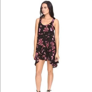 Intimately Free People Voile & Lace Slip Floral Tunic Small